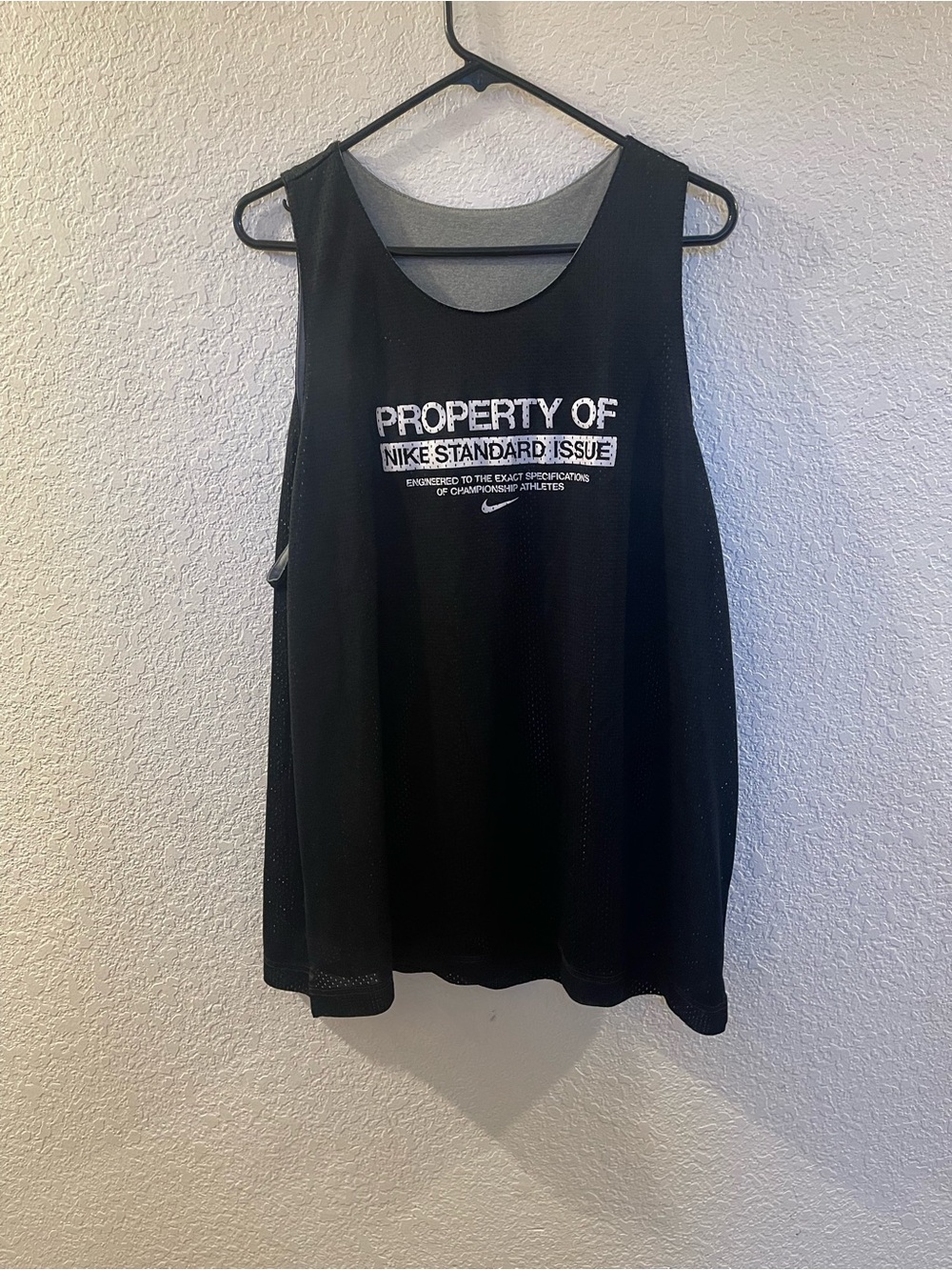 Nike Black 'Property of Nike Standard Issue' Mesh Reversible Tank Top